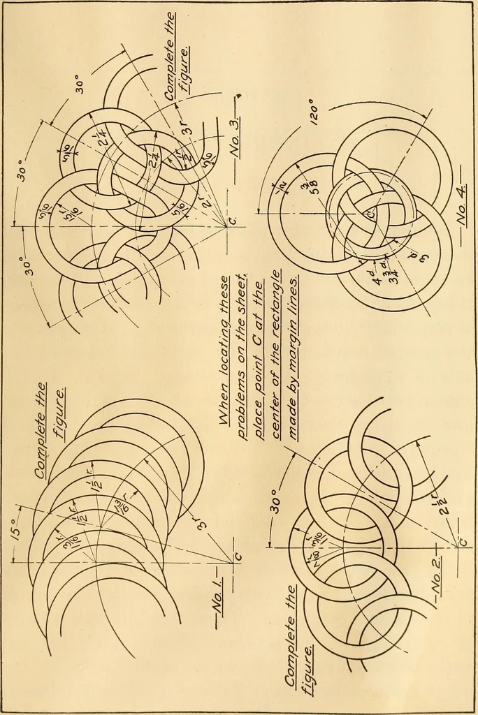 An illustration from Mechanical drawing; working drawings, 1911, leaf 100