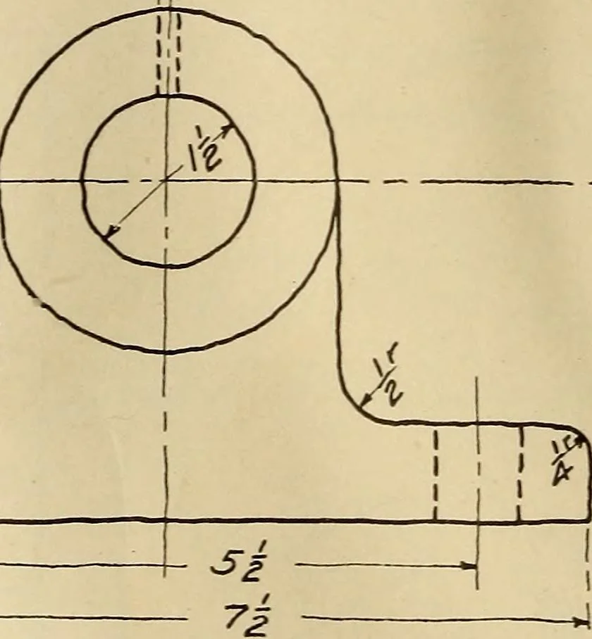 An illustration from Mechanical drawing; working drawings, 1911, leaf 115