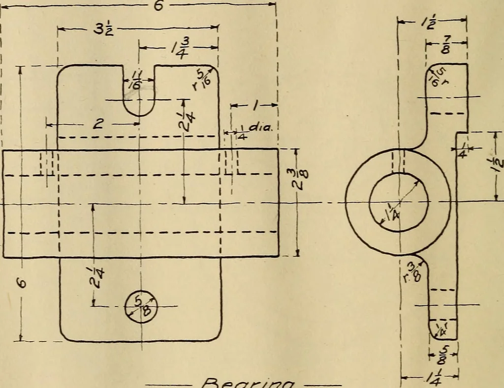 An illustration from Mechanical drawing; working drawings, 1911, leaf 117