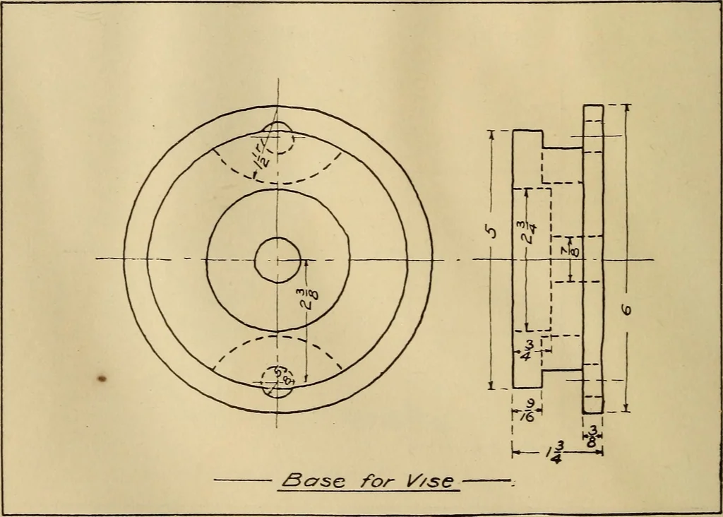 An illustration from Mechanical drawing; working drawings, 1911, leaf 117