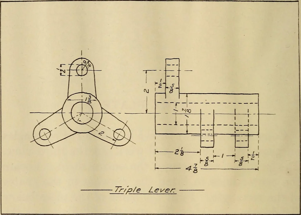 An illustration from Mechanical drawing; working drawings, 1911, leaf 119