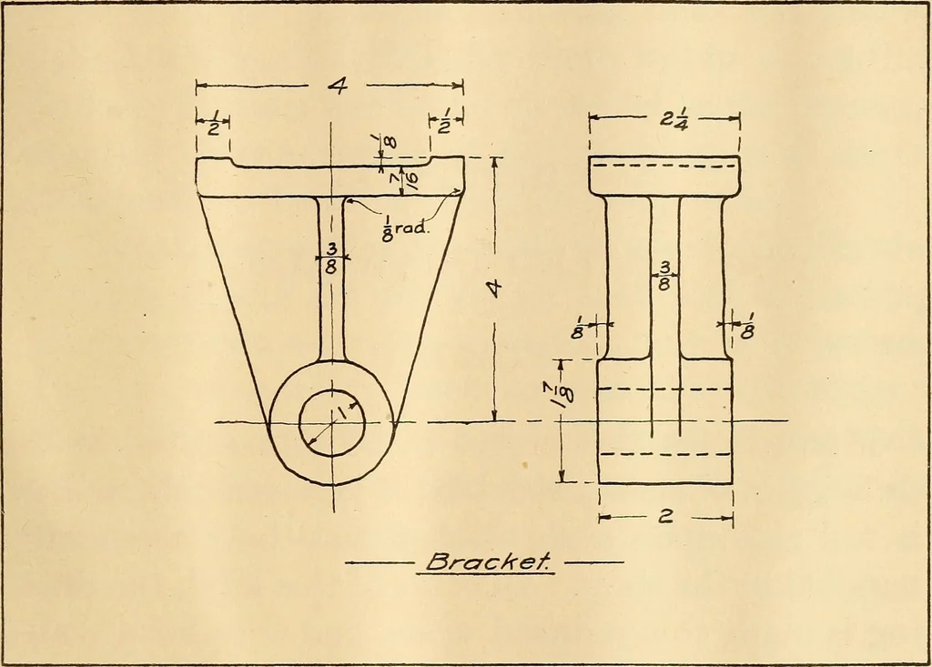 An illustration from Mechanical drawing; working drawings, 1911, leaf 120