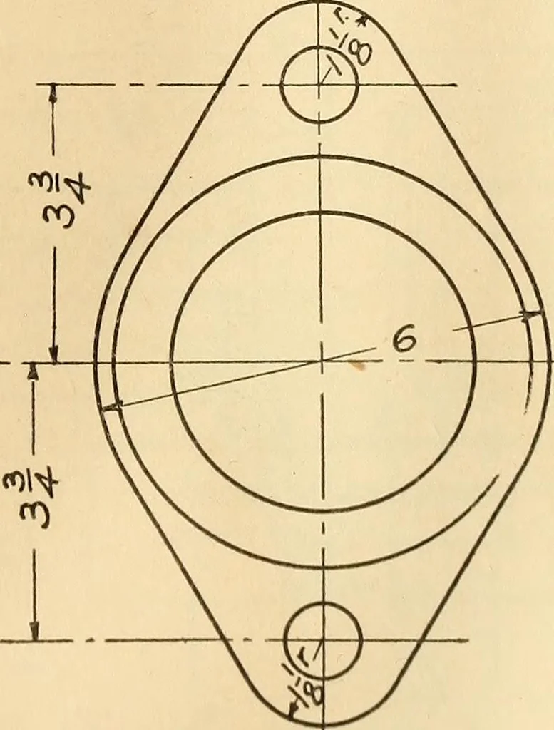 An illustration from Mechanical drawing; working drawings, 1911, leaf 124