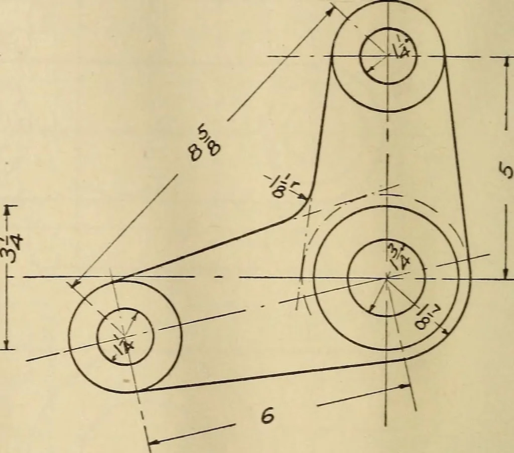 An illustration from Mechanical drawing; working drawings, 1911, leaf 127