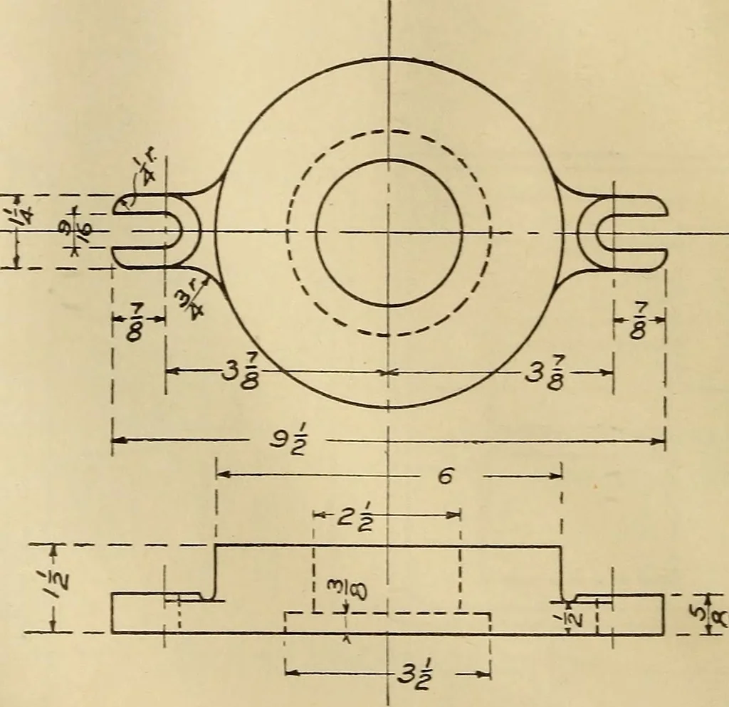 An illustration from Mechanical drawing; working drawings, 1911, leaf 127