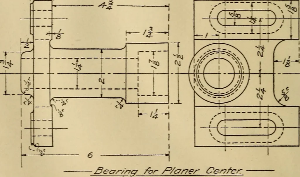 An illustration from Mechanical drawing; working drawings, 1911, leaf 129