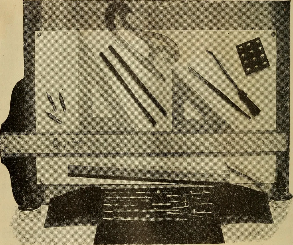 An illustration from Mechanical drawing; working drawings, 1911, leaf 13