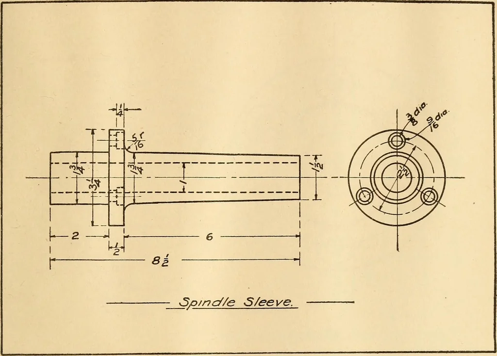 An illustration from Mechanical drawing; working drawings, 1911, leaf 140