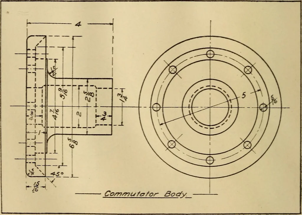 An illustration from Mechanical drawing; working drawings, 1911, leaf 141