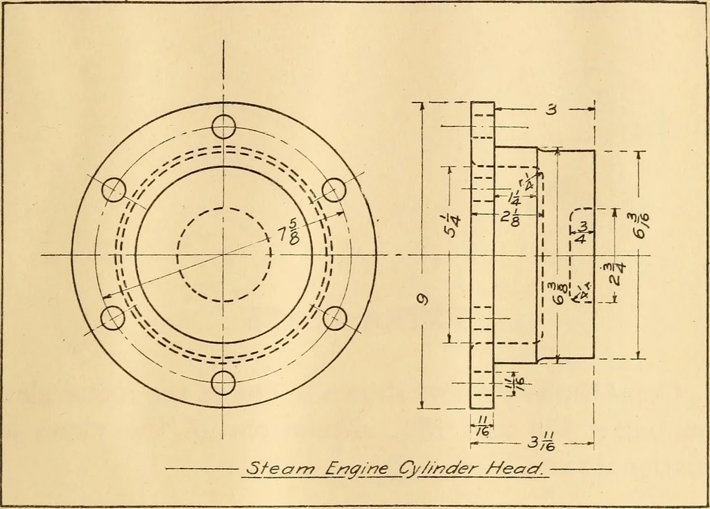 An illustration from Mechanical drawing; working drawings, 1911, leaf 142
