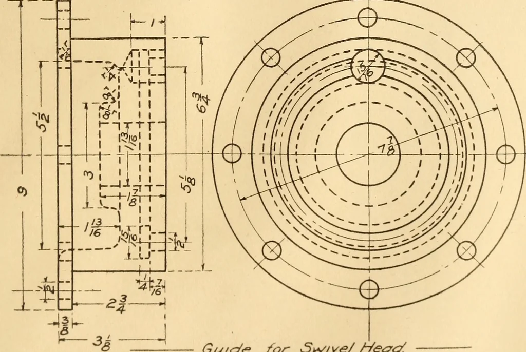 An illustration from Mechanical drawing; working drawings, 1911, leaf 142