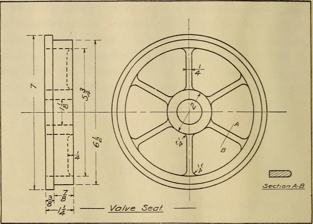 An illustration from Mechanical drawing; working drawings, 1911, leaf 155