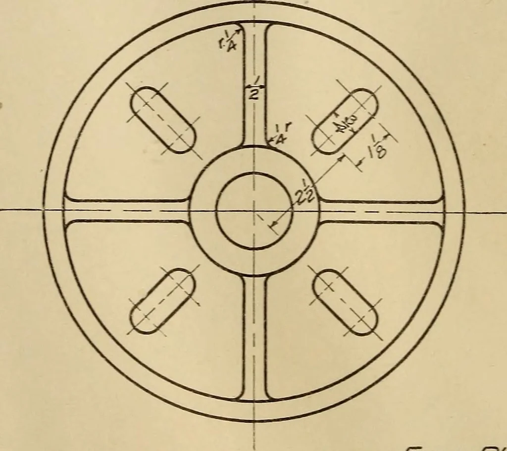 An illustration from Mechanical drawing; working drawings, 1911, leaf 155