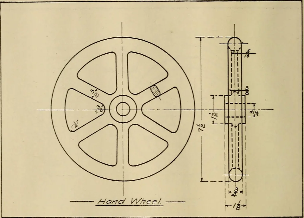 An illustration from Mechanical drawing; working drawings, 1911, leaf 157