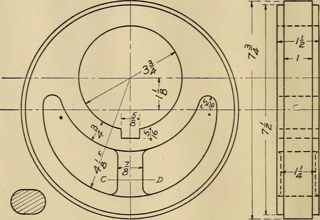 An illustration from Mechanical drawing; working drawings, 1911, leaf 159