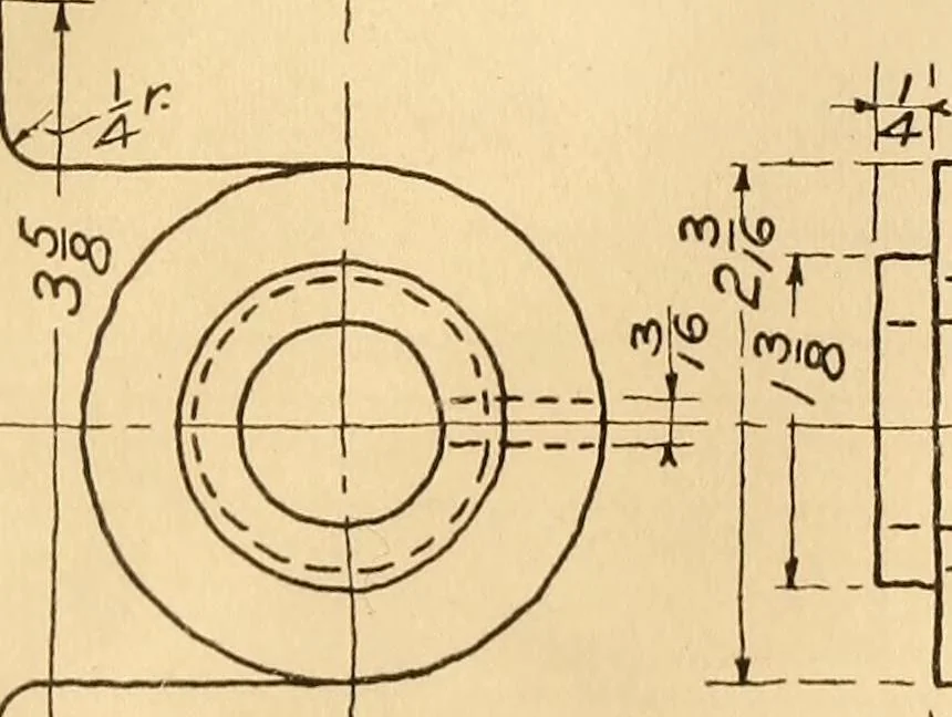 An illustration from Mechanical drawing; working drawings, 1911, leaf 160