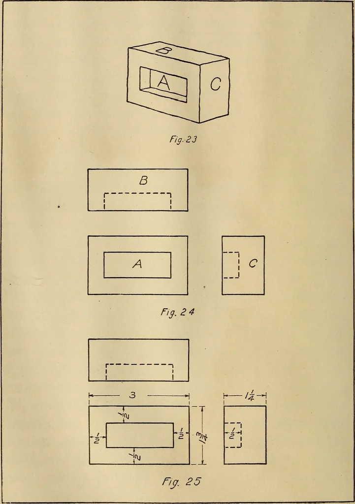 An illustration from Mechanical drawing; working drawings, 1911, leaf 49