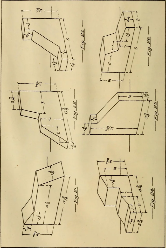 An illustration from Mechanical drawing; working drawings, 1911, leaf 69