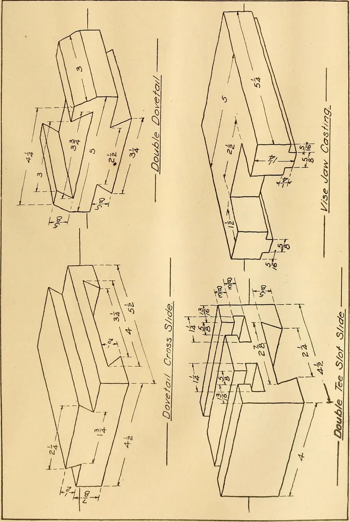An illustration from Mechanical drawing; working drawings, 1911, leaf 74