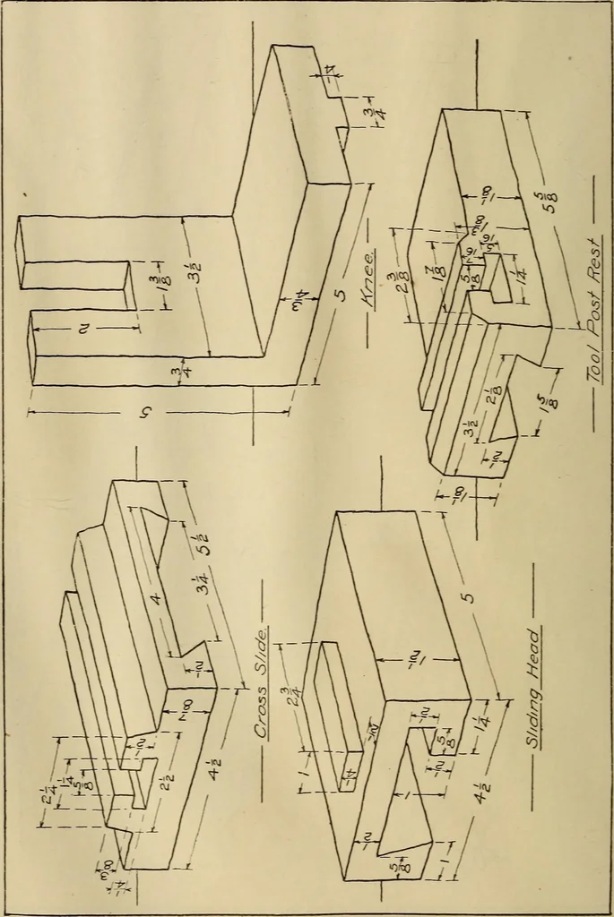 An illustration from Mechanical drawing; working drawings, 1911, leaf 75