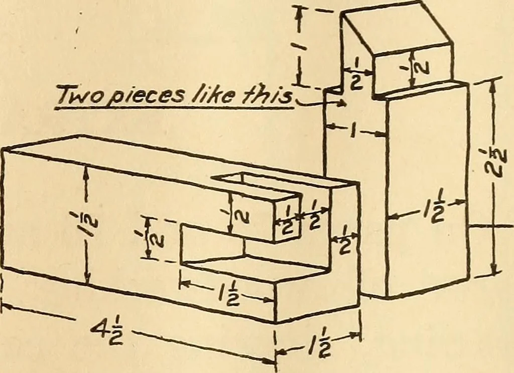 An illustration from Mechanical drawing; working drawings, 1911, leaf 84