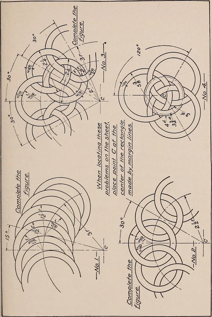 An illustration from Mechanical drawing; working drawings, 1911, leaf 100