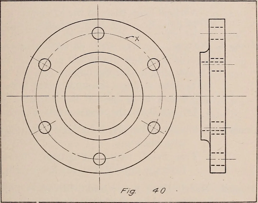 An illustration from Mechanical drawing; working drawings, 1911, leaf 104