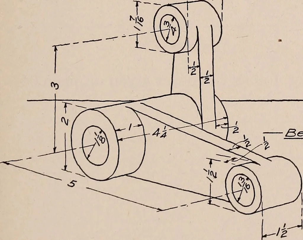 An illustration from Mechanical drawing; working drawings, 1911, leaf 110