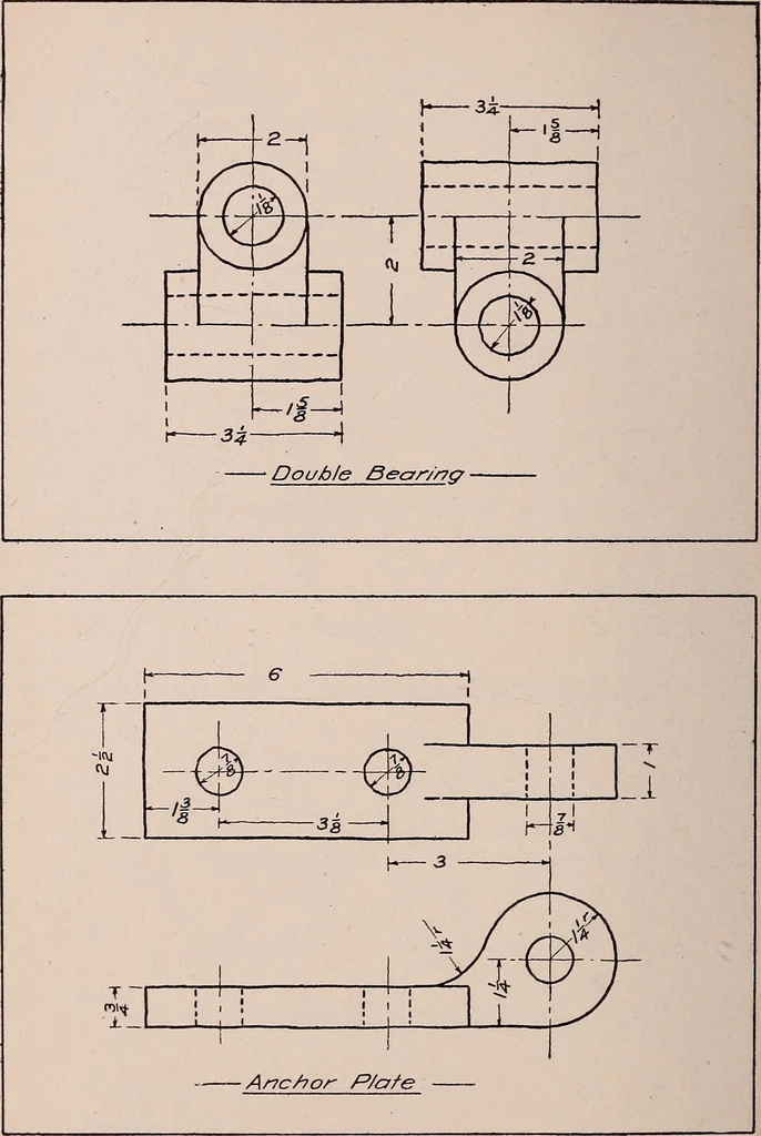 An illustration from Mechanical drawing; working drawings, 1911, leaf 113