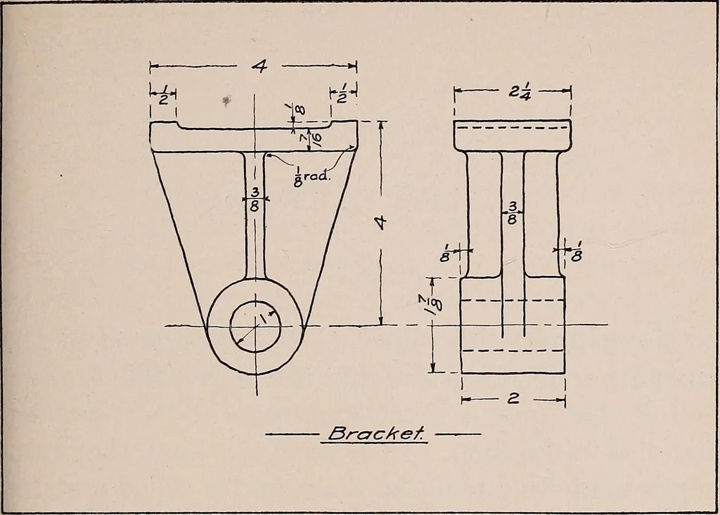 An illustration from Mechanical drawing; working drawings, 1911, leaf 120