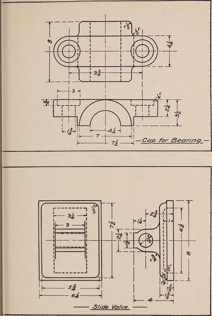 An illustration from Mechanical drawing; working drawings, 1911, leaf 126