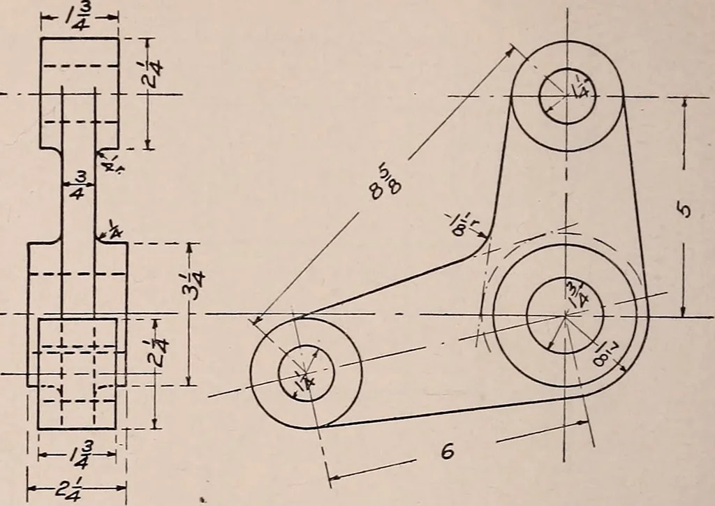 An illustration from Mechanical drawing; working drawings, 1911, leaf 127