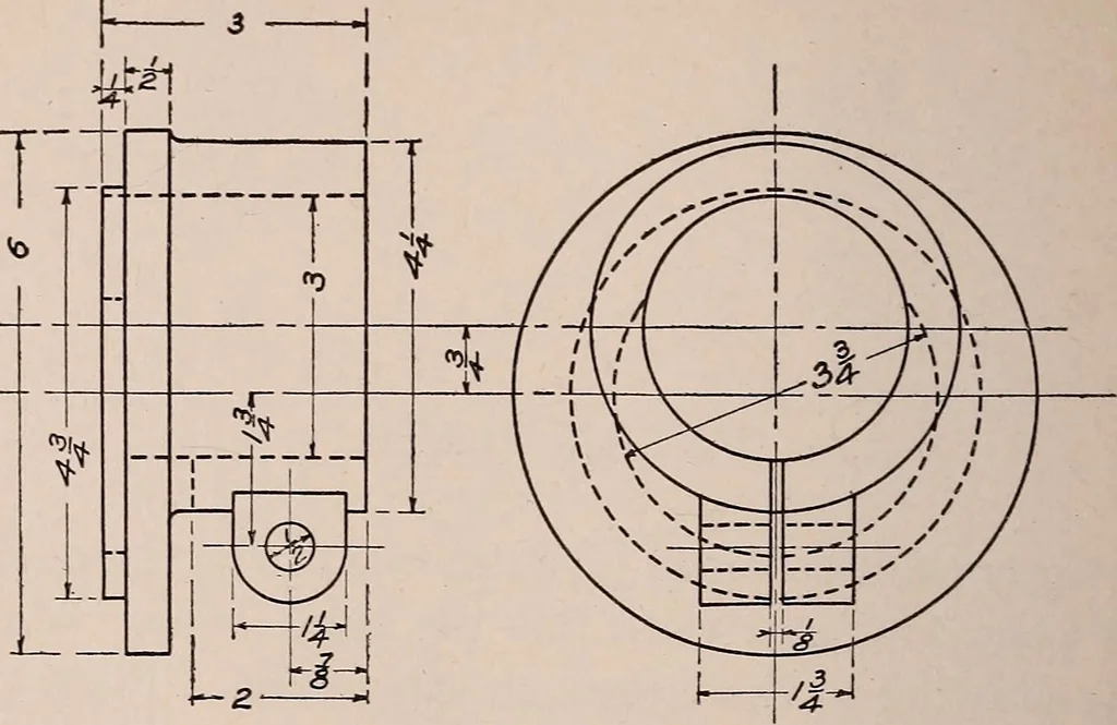 An illustration from Mechanical drawing; working drawings, 1911, leaf 129