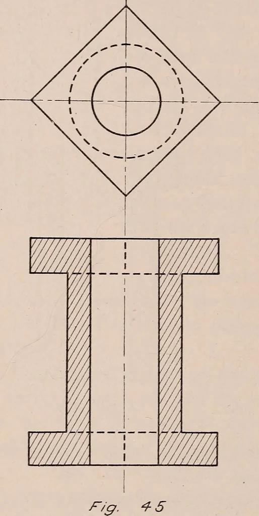 An illustration from Mechanical drawing; working drawings, 1911, leaf 133