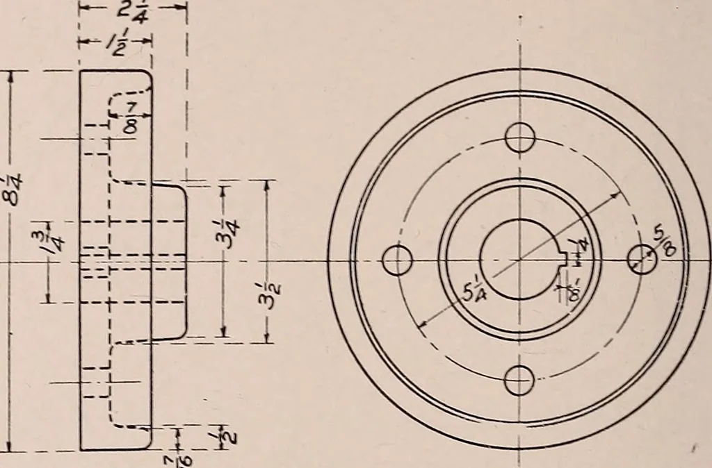 An illustration from Mechanical drawing; working drawings, 1911, leaf 139