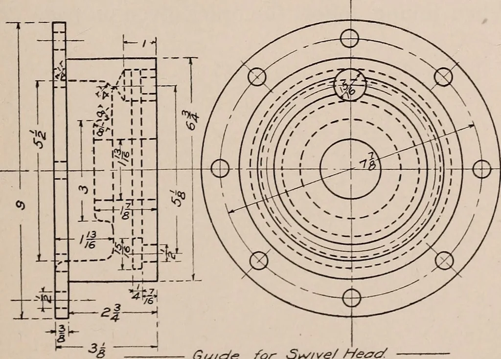 An illustration from Mechanical drawing; working drawings, 1911, leaf 142