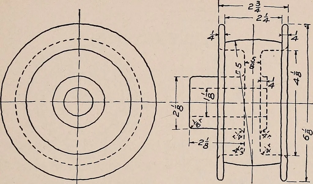 An illustration from Mechanical drawing; working drawings, 1911, leaf 144