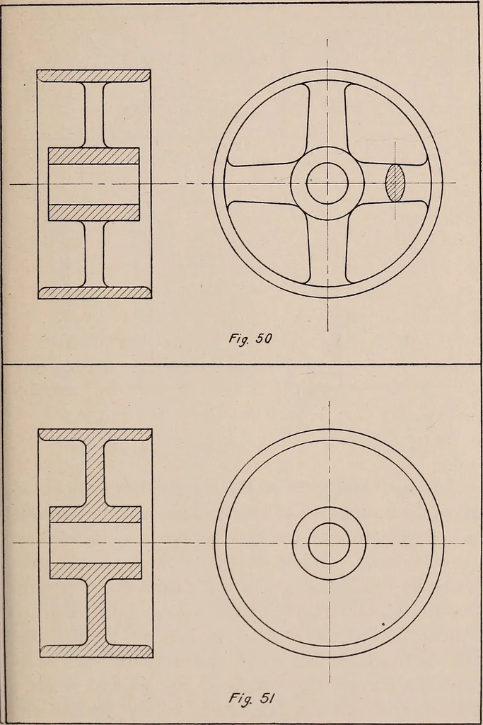 An illustration from Mechanical drawing; working drawings, 1911, leaf 150