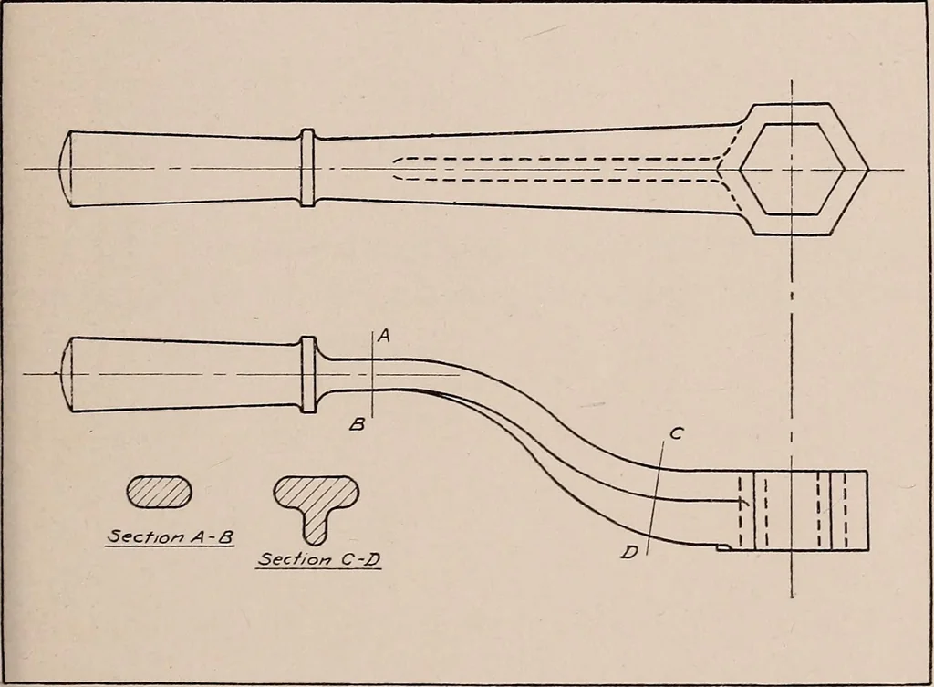 An illustration from Mechanical drawing; working drawings, 1911, leaf 152