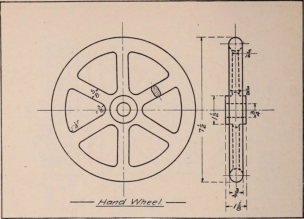 An illustration from Mechanical drawing; working drawings, 1911, leaf 157