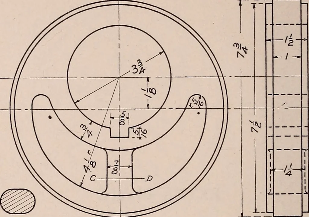 An illustration from Mechanical drawing; working drawings, 1911, leaf 159