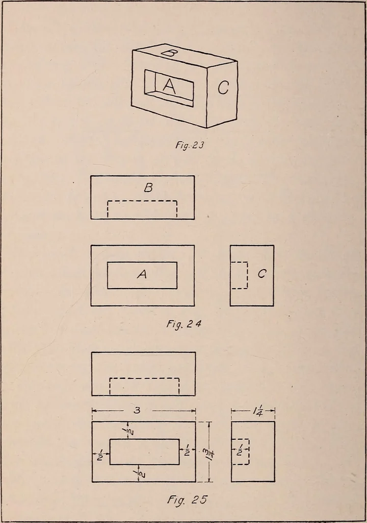An illustration from Mechanical drawing; working drawings, 1911, leaf 49