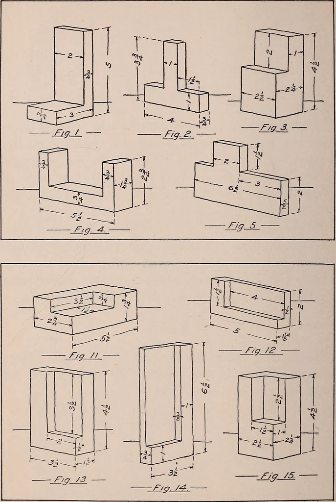 An illustration from Mechanical drawing; working drawings, 1911, leaf 63