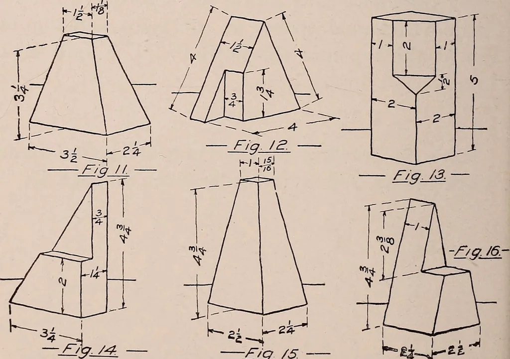 An illustration from Mechanical drawing; working drawings, 1911, leaf 71