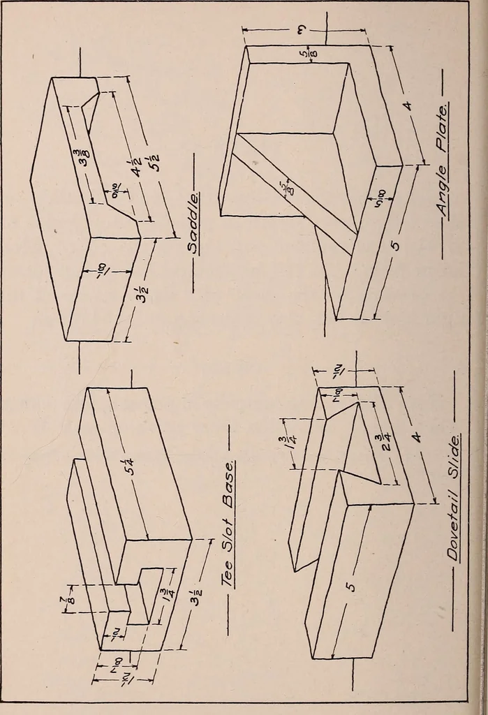 An illustration from Mechanical drawing; working drawings, 1911, leaf 73