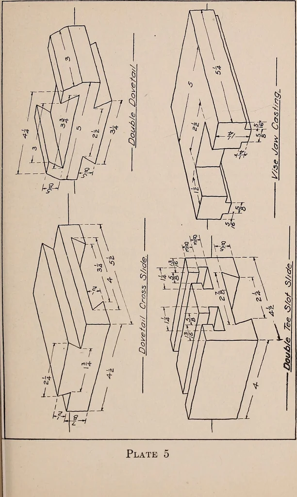 An illustration from Mechanical drawing; working drawings, 1911, leaf 74