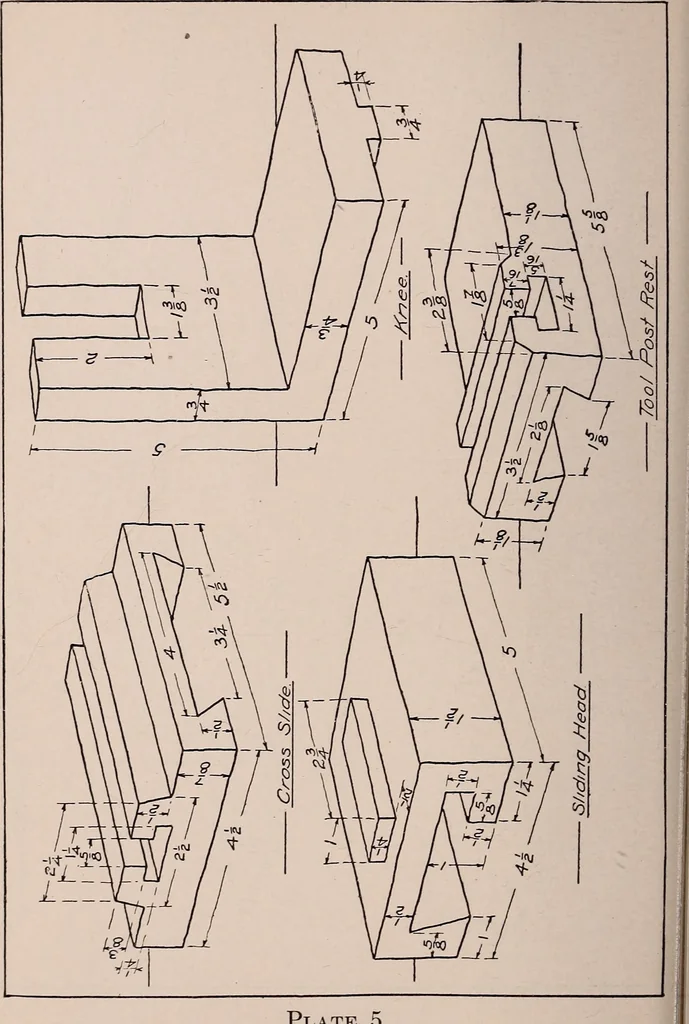 An illustration from Mechanical drawing; working drawings, 1911, leaf 75