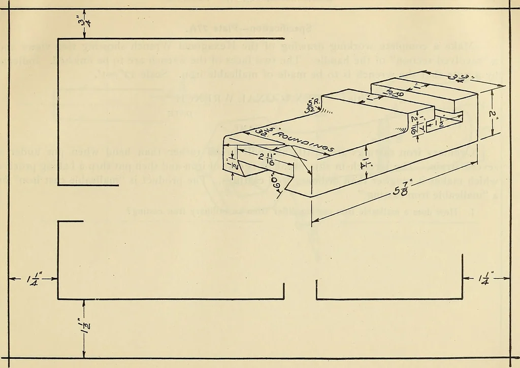 An illustration from Mechanical drawing problems for high schools, normal schools and vocational schools, 1918, leaf 100
