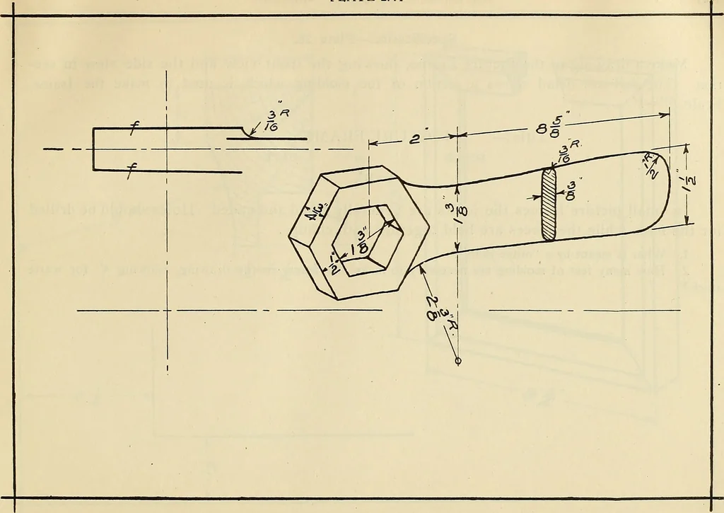 An illustration from Mechanical drawing problems for high schools, normal schools and vocational schools, 1918, leaf 102