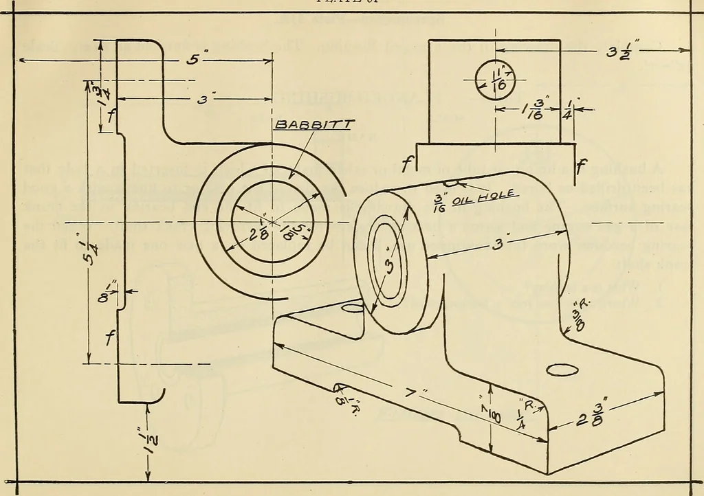 An illustration from Mechanical drawing problems for high schools, normal schools and vocational schools, 1918, leaf 116